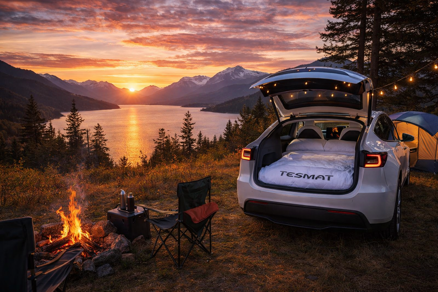 TESMAT | Car Camping Mattress and Privacy Screen for Tesla Model 3