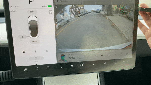 Tesla Model 3 hack rear view camera gif